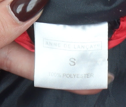 Anne de Lançay Women's Red Hooded Mid-Length Anorak Jacket Size S