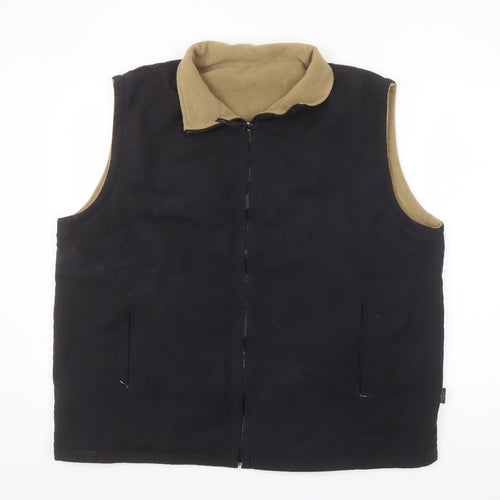Bonmarché Women's Black Fleece Lined Zip Waistcoat Size L