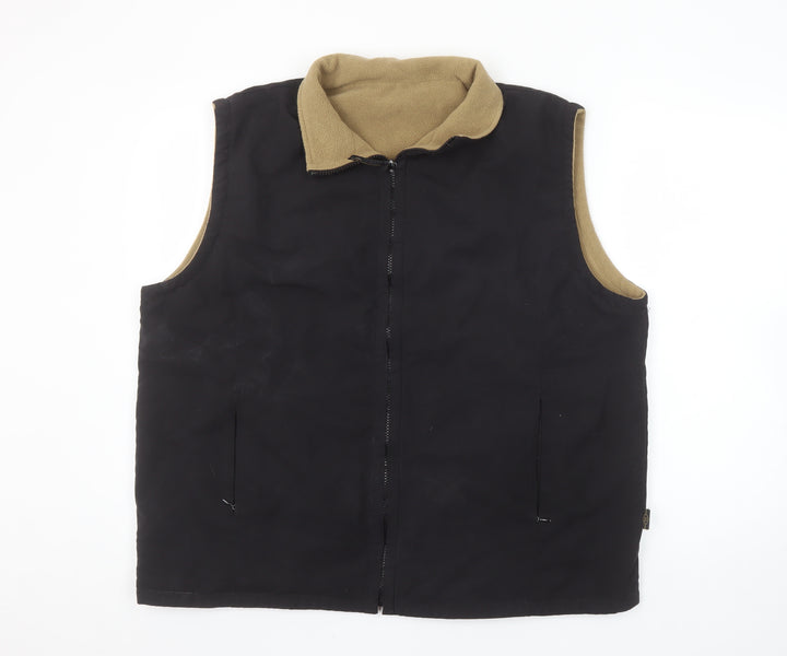 Bonmarché Women's Black Fleece Lined Zip Waistcoat Size L
