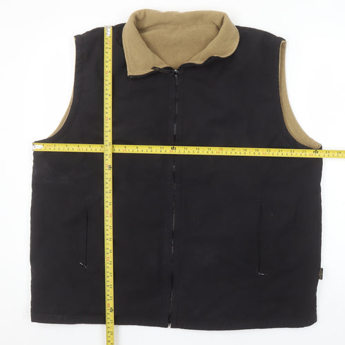 Bonmarché Women's Black Fleece Lined Zip Waistcoat Size L
