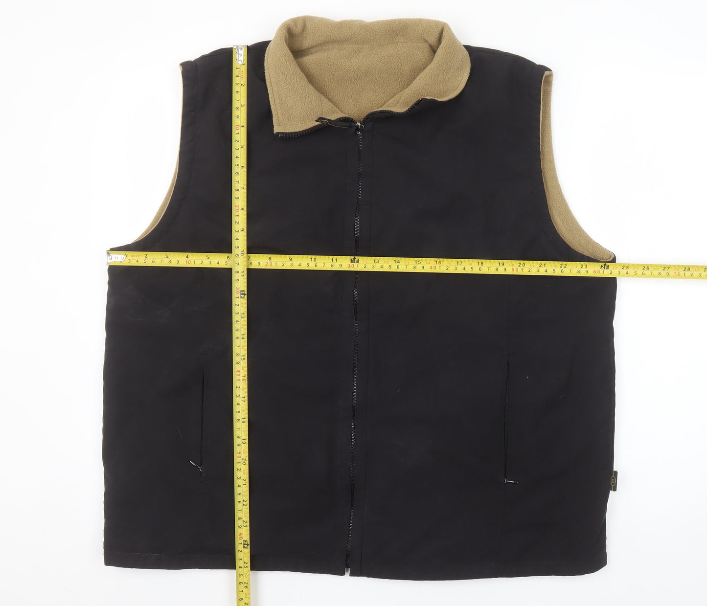 Bonmarché Women's Black Fleece Lined Zip Waistcoat Size L