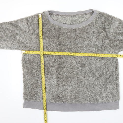 Marks and Spencer Womens Grey Fleece Pyjama Top Size 16 Winter Loungewear