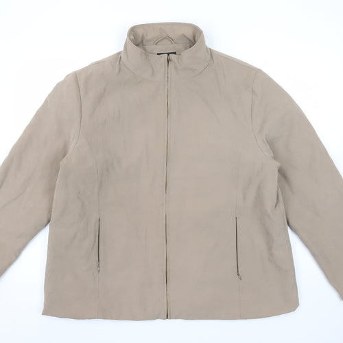 Ellie Louise Women's Beige Zip-Up Mid-Length Casual Jacket Size 18