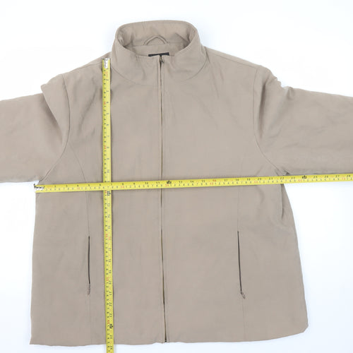 Ellie Louise Women's Beige Zip-Up Mid-Length Casual Jacket Size 18