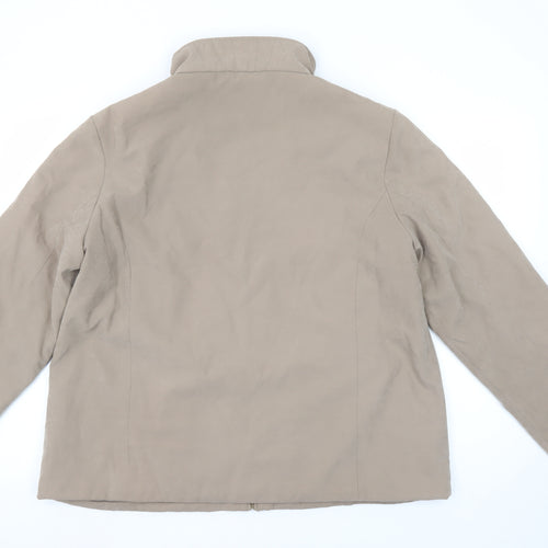 Ellie Louise Women's Beige Zip-Up Mid-Length Casual Jacket Size 18