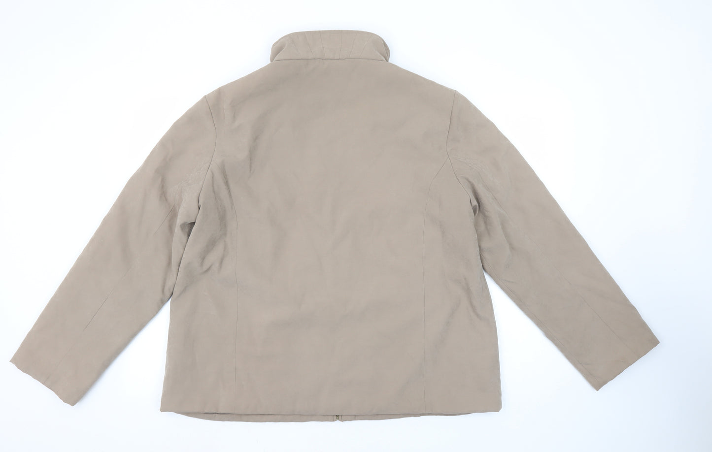 Ellie Louise Women's Beige Zip-Up Mid-Length Casual Jacket Size 18