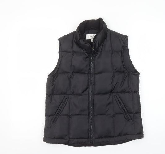 Next Women Black Puffer Waistcoat Size 8 Quilted Sleeveless Gilet