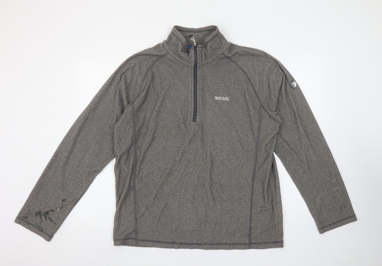Regatta Men's Grey Fleece 1/2 Zip Pullover Sweatshirt Size L Outdoor