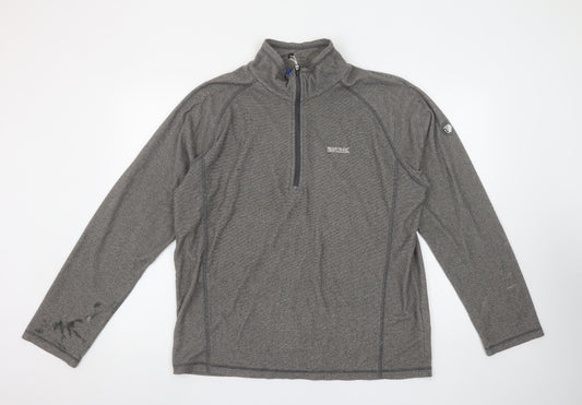 Regatta Men's Grey Fleece 1/2 Zip Pullover Sweatshirt Size L Outdoor