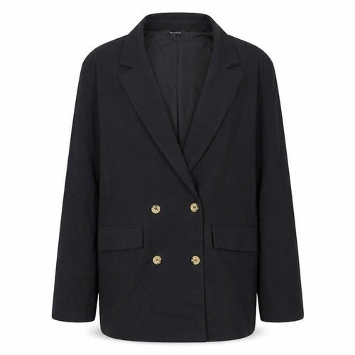 Boohoo Women’s Black Double-Breasted Blazer UK 12 Tailored Jacket