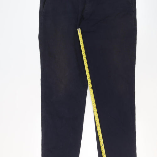 BOSS Men's Blue Chino Trousers Size 36R Regular Fit Cotton Blend