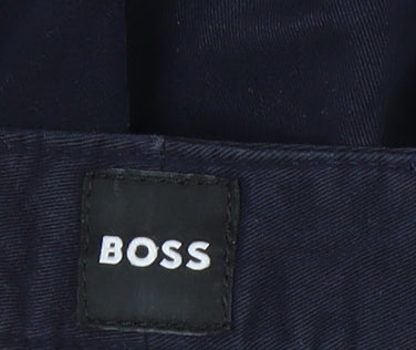 BOSS Men's Blue Chino Trousers Size 36R Regular Fit Cotton Blend