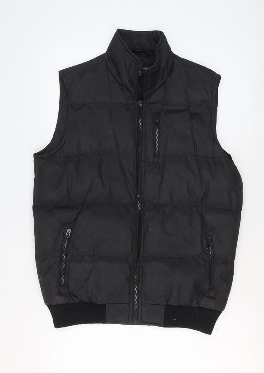 French Connection Men's Black Puffer Gilet Waistcoat Size M