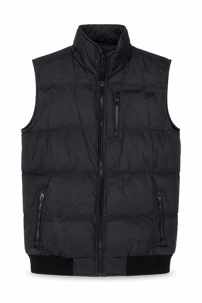 French Connection Men's Black Puffer Gilet Waistcoat Size M