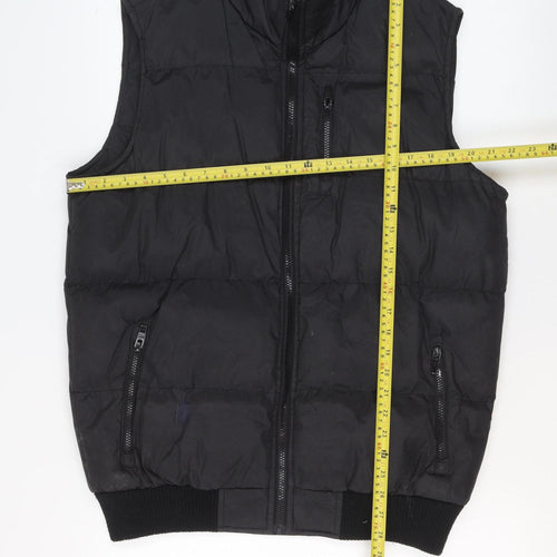 French Connection Men's Black Puffer Gilet Waistcoat Size M