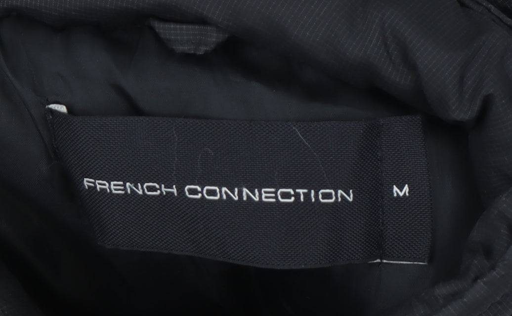 French Connection Men's Black Puffer Gilet Waistcoat Size M