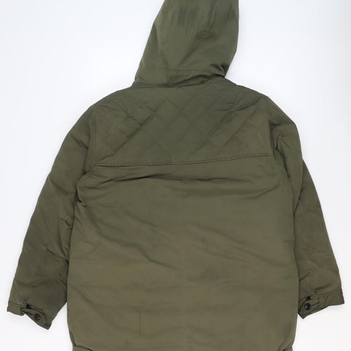 Comptoir des Cotonniers Men’s Green XL Parka Coat Faux Fur Hood
