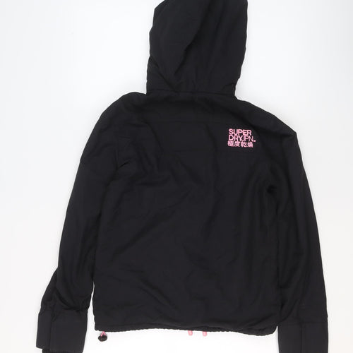 Superdry Women's Black Windcheater Hooded Windproof Jacket Size S