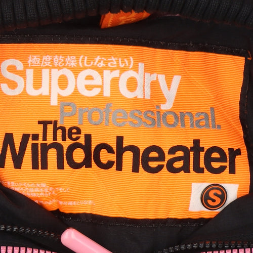 Superdry Women's Black Windcheater Hooded Windproof Jacket Size S