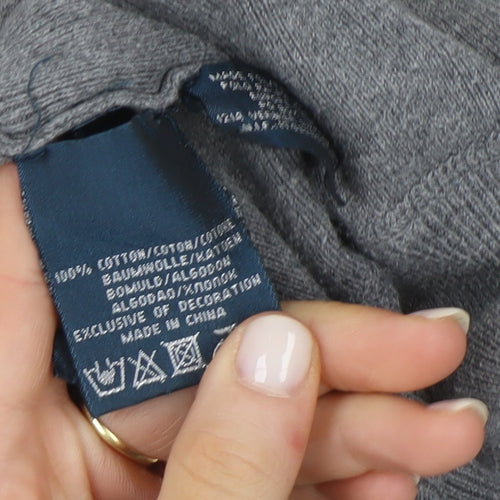 Ralph Lauren Men's Grey Cotton V-Neck Jumper M