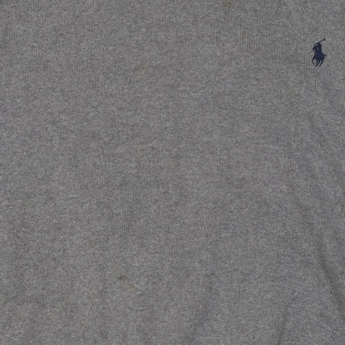 Ralph Lauren Men's Grey Cotton V-Neck Jumper M