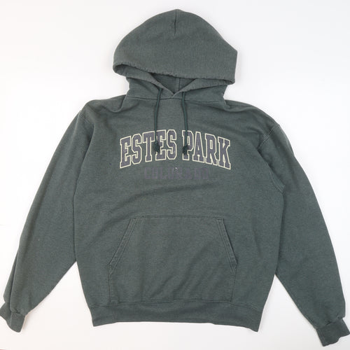 Champion Men's Green Pullover Hoodie L Graphic Estes Park Sweatshirt