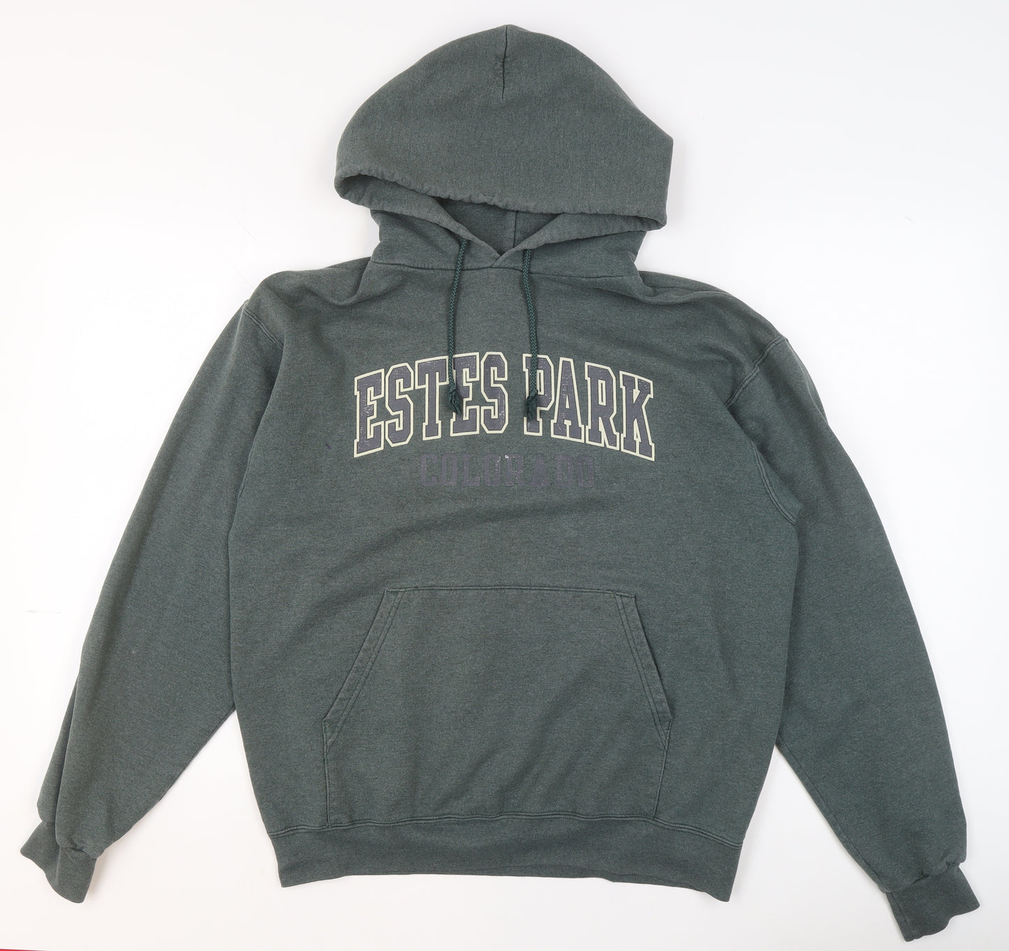 Champion Men's Green Pullover Hoodie L Graphic Estes Park Sweatshirt