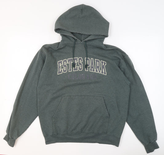 Champion Men's Green Pullover Hoodie L Graphic Estes Park Sweatshirt