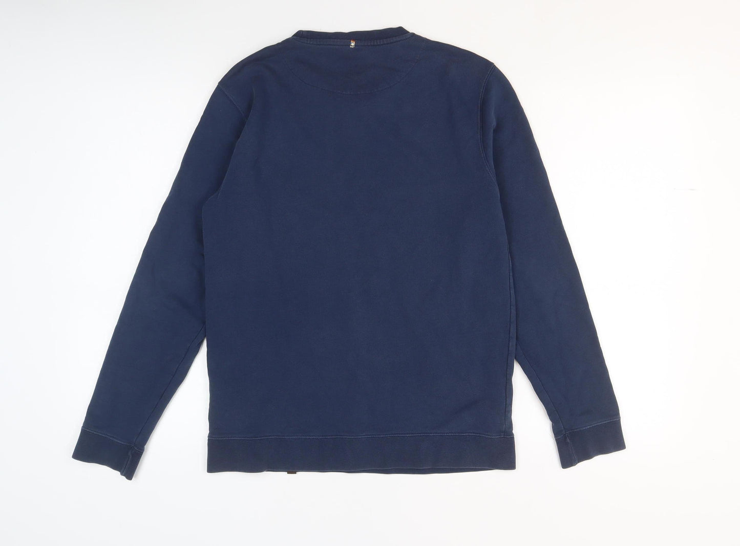 Pretty Green Men's Blue Cotton Crew Neck Pullover Sweatshirt M