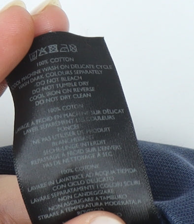 Pretty Green Men's Blue Cotton Crew Neck Pullover Sweatshirt M