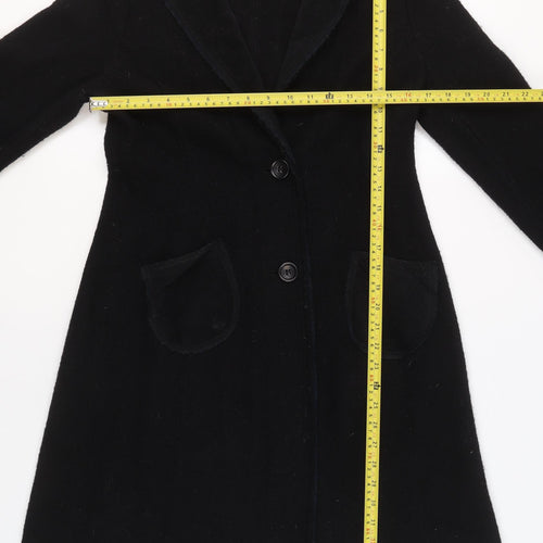 Marc O'Polo Womens Black Wool Collared Long Sleeve Cardigan Size 12