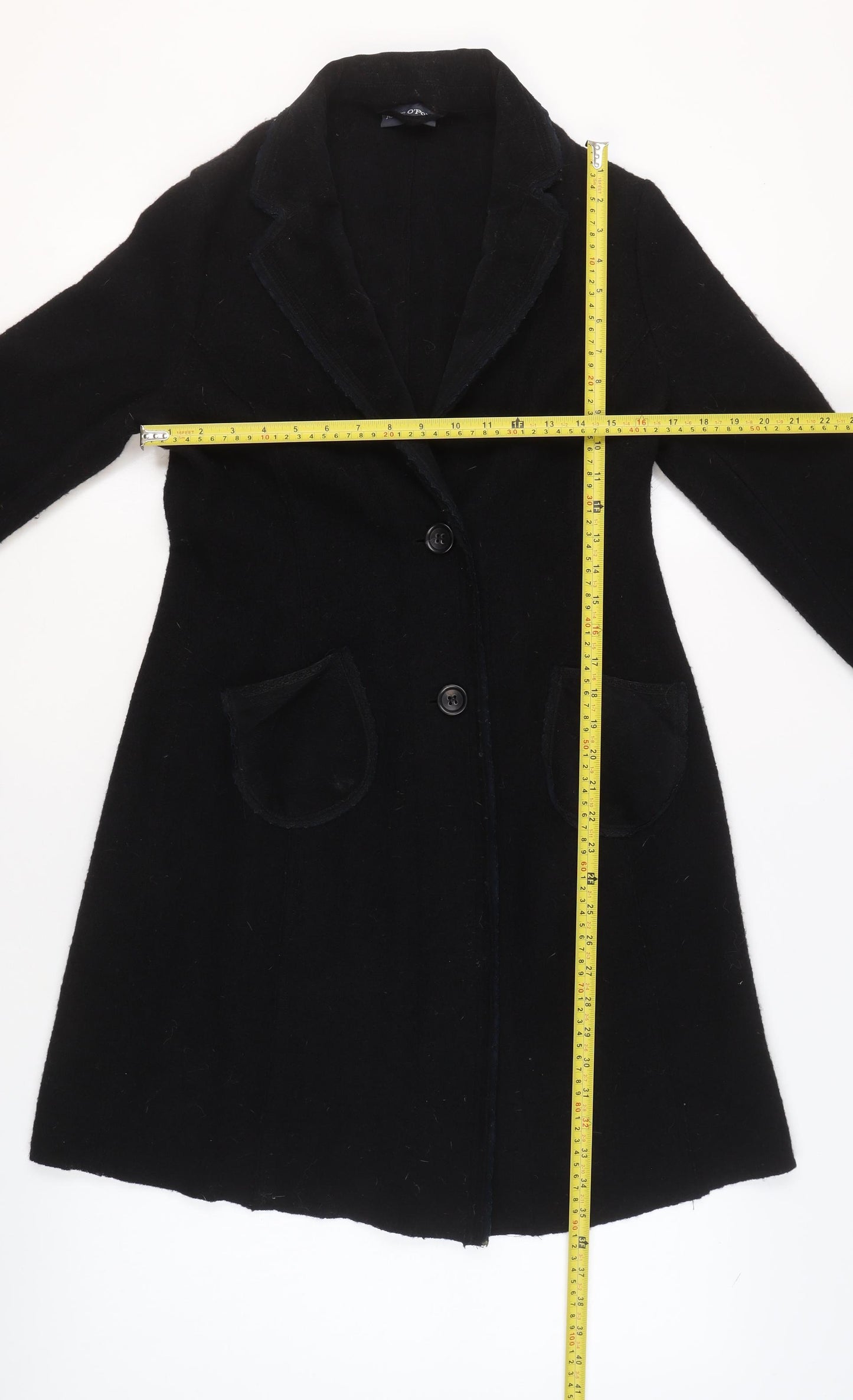 Marc O'Polo Womens Black Wool Collared Long Sleeve Cardigan Size 12