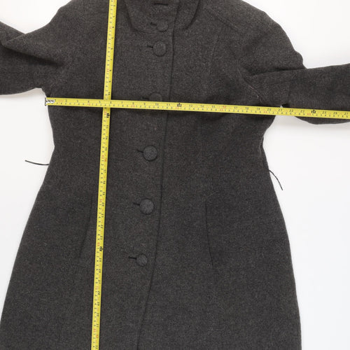 Marks and Spencer Womens Grey Wool Blend Long Coat Size S