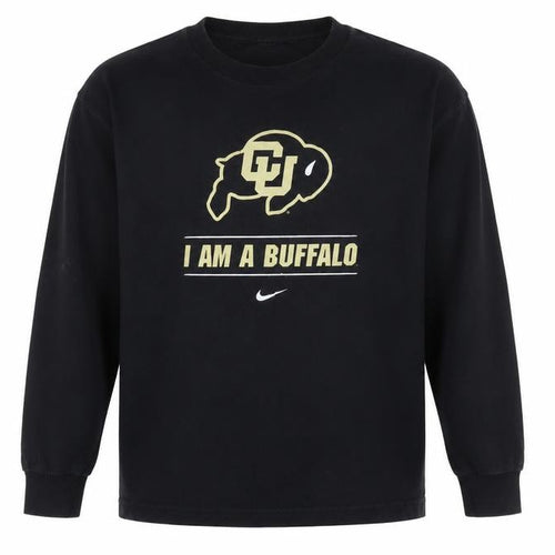 Nike Boys Black Long Sleeve Graphic Pullover T-Shirt L Sports University