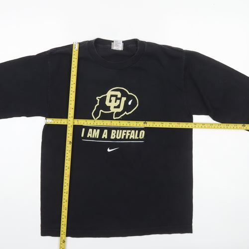 Nike Boys Black Long Sleeve Graphic Pullover T-Shirt L Sports University