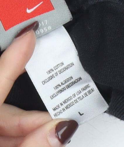 Nike Boys Black Long Sleeve Graphic Pullover T-Shirt L Sports University