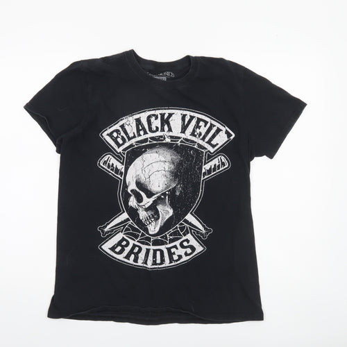 BandMerch Black Veil Brides Men's Black Cotton Graphic T-Shirt M