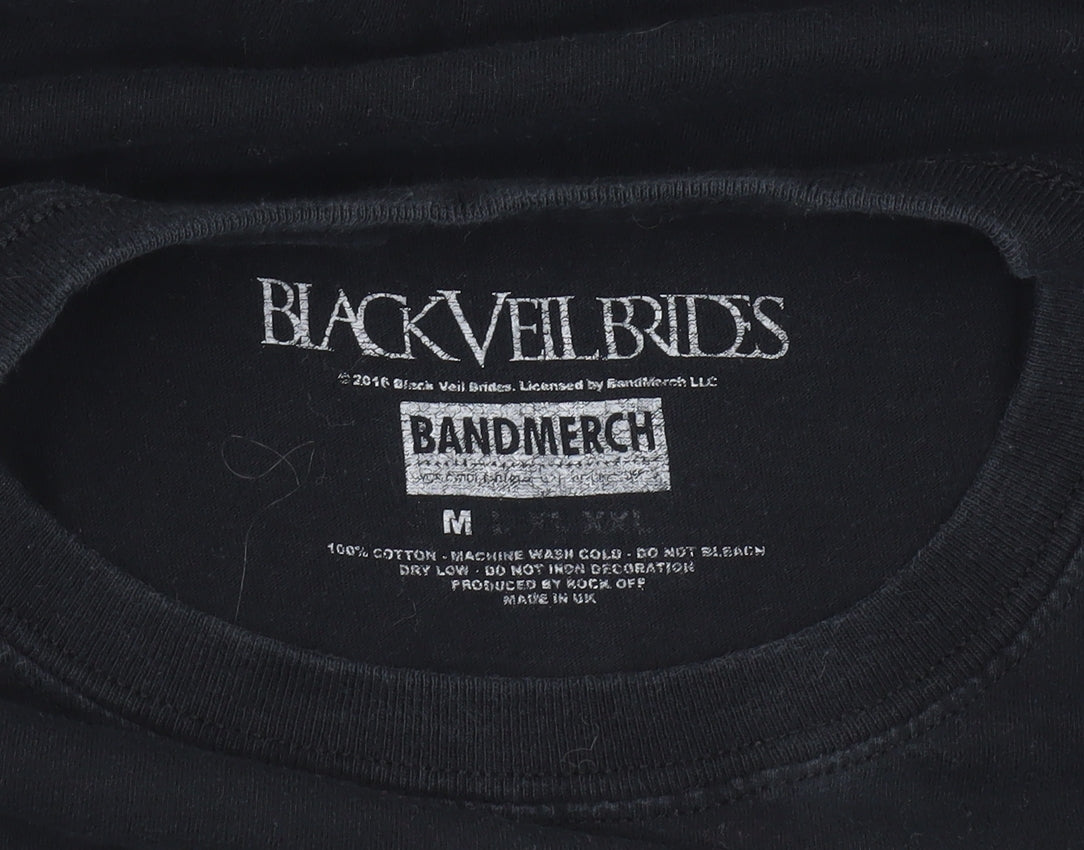 BandMerch Black Veil Brides Men's Black Cotton Graphic T-Shirt M