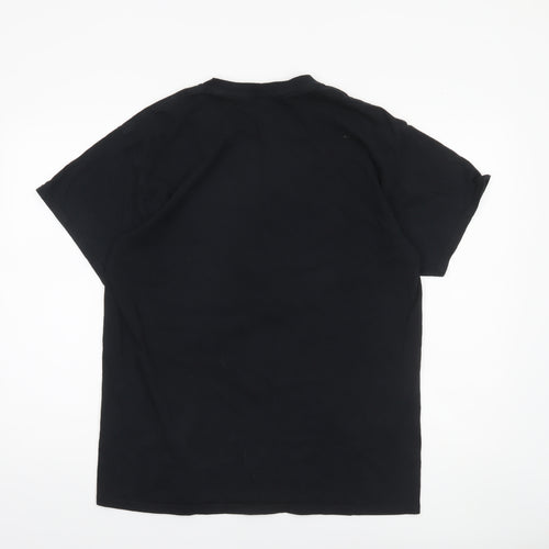 Gildan Men's Black Heavy Cotton Punk Band Graphic T-Shirt Size L