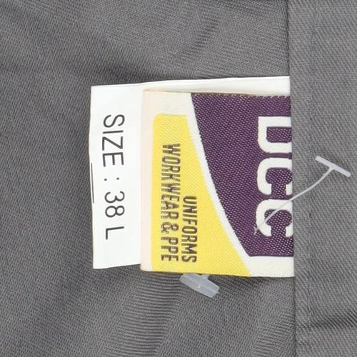 DCC Workwear Men's Grey Reflective Cargo Trousers 38L Polyester Cotton