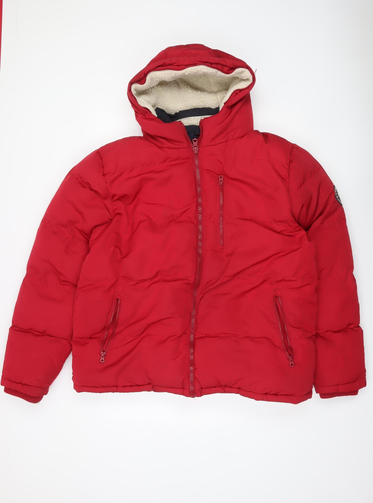 SoulCal & Co Men Red 2XL Puffer Jacket Hooded Winter Coat