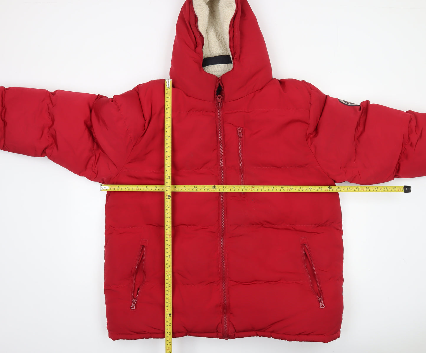 SoulCal & Co Men Red 2XL Puffer Jacket Hooded Winter Coat