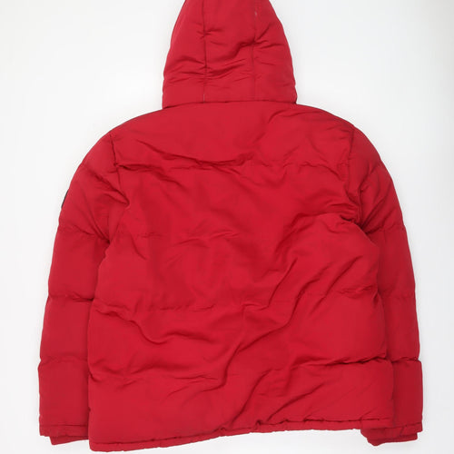 SoulCal & Co Men Red 2XL Puffer Jacket Hooded Winter Coat