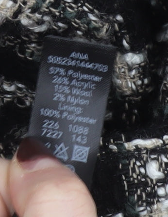 George Women’s Black Check Tweed Mid-Length Coat Size 22