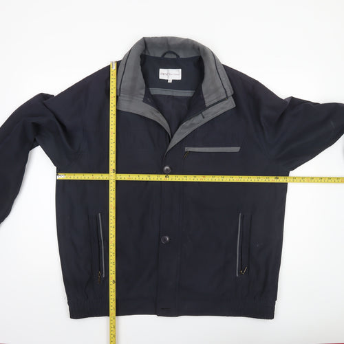 EWM Pure Classics Men's Blue L Basic Jacket Polyester Nylon Lined Zip Button Casual