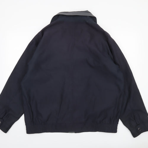 EWM Pure Classics Men's Blue L Basic Jacket Polyester Nylon Lined Zip Button Casual