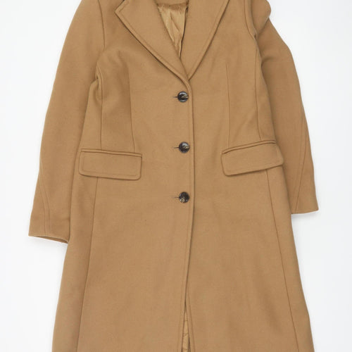 Marks and Spencer Women Beige Wool Cashmere Long Coat Size 10