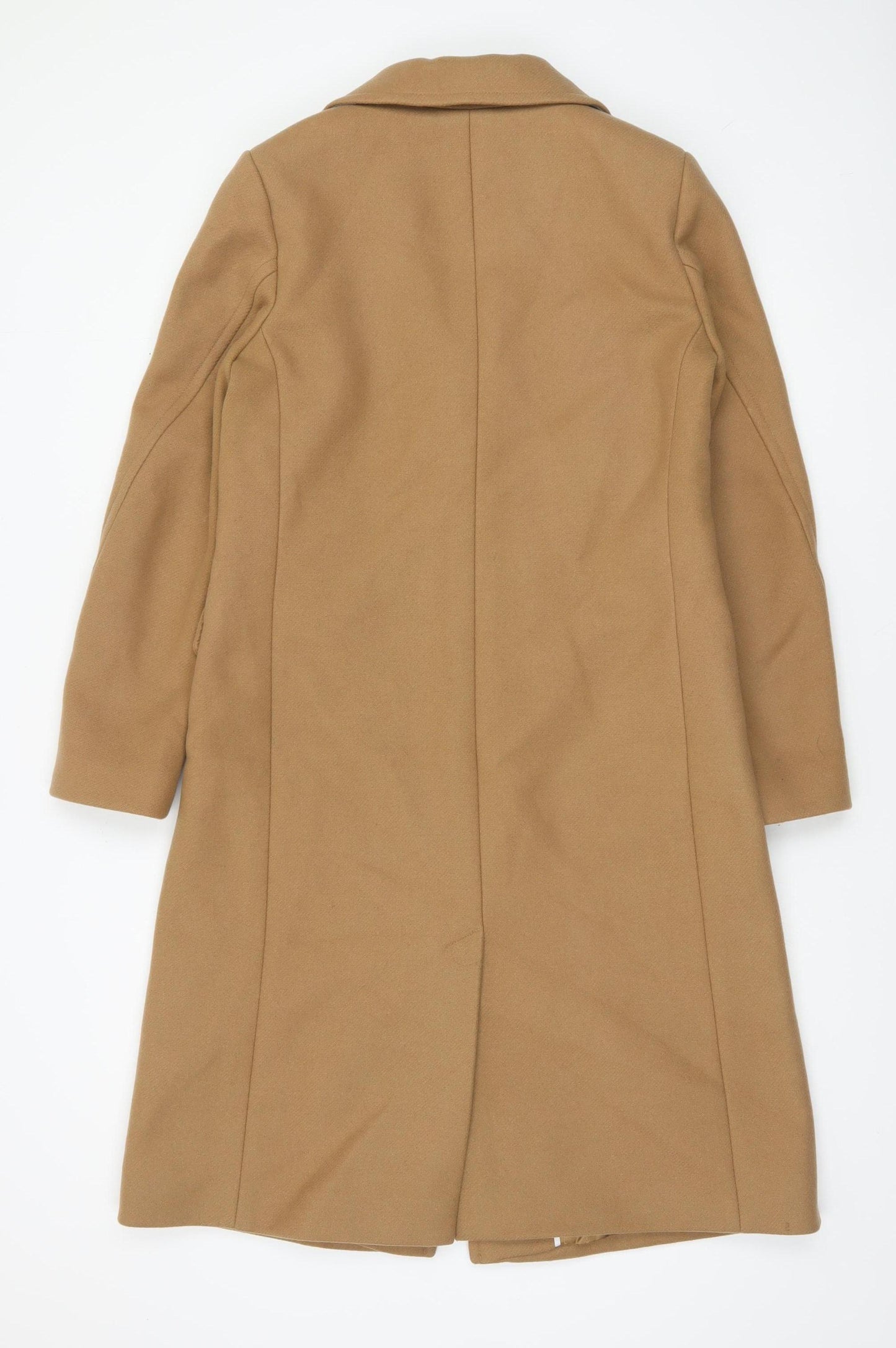 Marks and Spencer Women Beige Wool Cashmere Long Coat Size 10