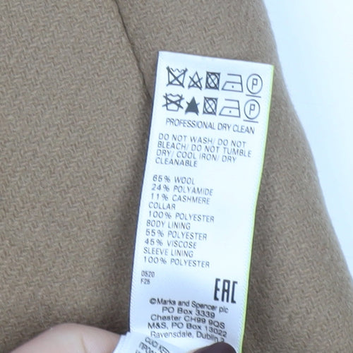 Marks and Spencer Women Beige Wool Cashmere Long Coat Size 10