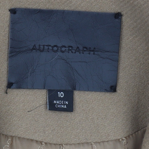 Marks and Spencer Women Beige Wool Cashmere Long Coat Size 10